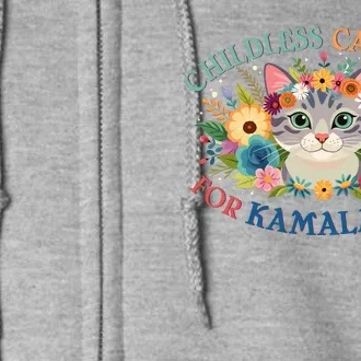 Cute Childless Cat Lady For Kamala Harris 2024 Election Full Zip Hoodie