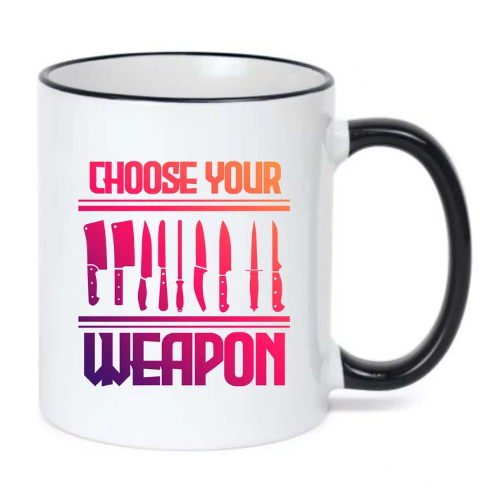 Cooking Chef Cook Knives Funny Choose Your Weapon Cute Gift Black Color Changing Mug