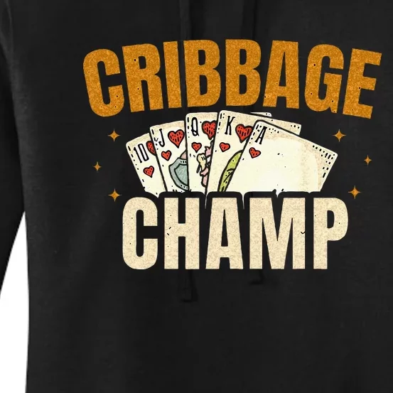 Cribbage Champ Card Game Players Women's Pullover Hoodie