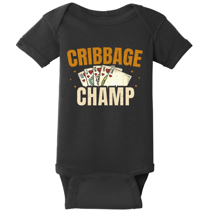 Cribbage Champ Card Game Players Baby Bodysuit