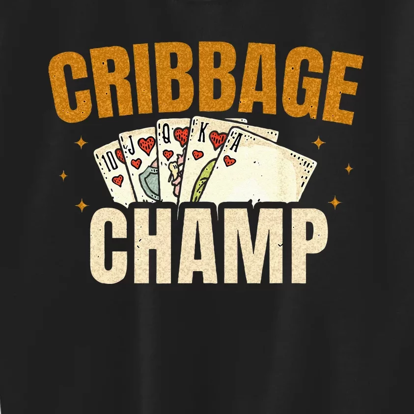 Cribbage Champ Card Game Players Kids Sweatshirt