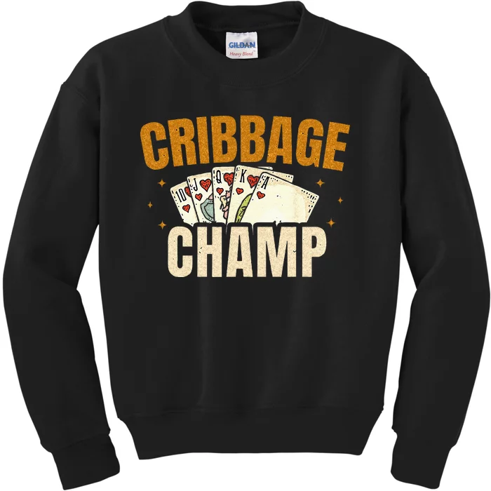 Cribbage Champ Card Game Players Kids Sweatshirt