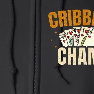 Cribbage Champ Card Game Players Full Zip Hoodie