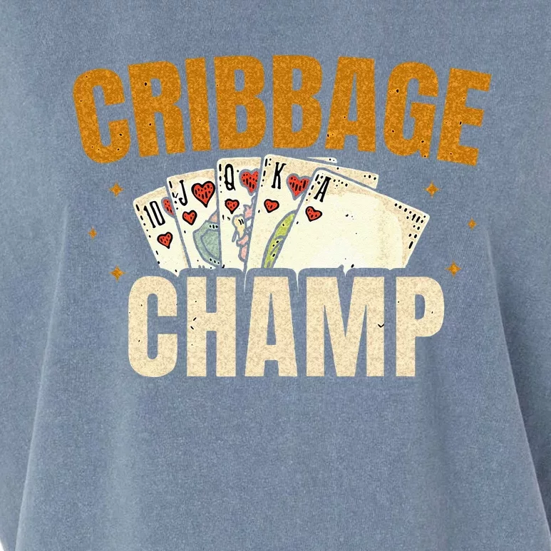 Cribbage Champ Card Game Players Garment-Dyed Women's Muscle Tee