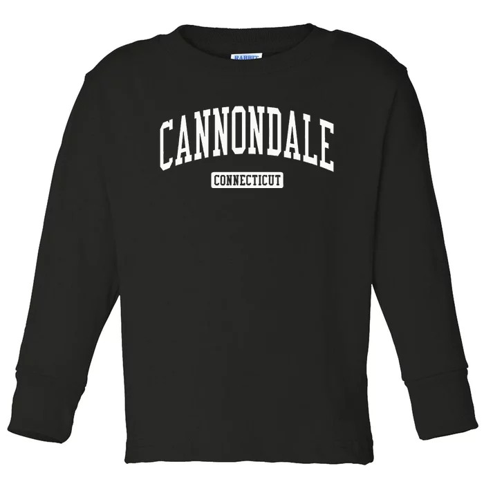 Cannondale Connecticut Ct Vintage Athletic Sports Design Toddler Long Sleeve Shirt