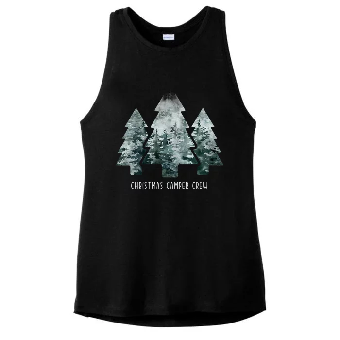 Christmas Camper Crew Christmas Tree Forest Cozy Season Cute Gift Ladies Tri-Blend Wicking Tank