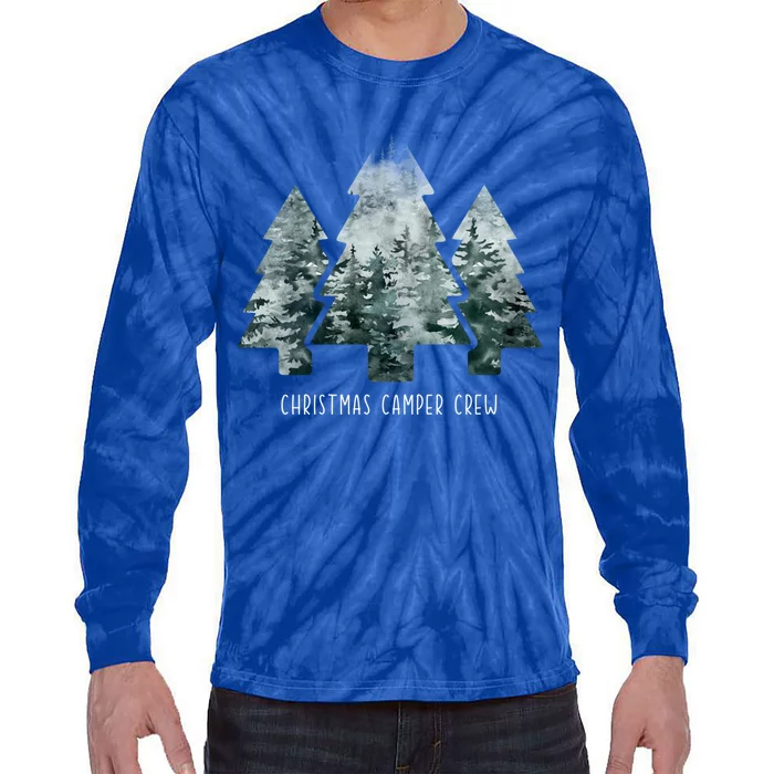 Christmas Camper Crew Christmas Tree Forest Cozy Season Cute Gift Tie-Dye Long Sleeve Shirt