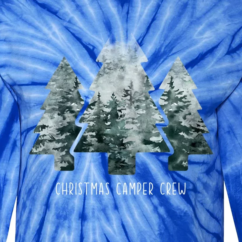 Christmas Camper Crew Christmas Tree Forest Cozy Season Cute Gift Tie-Dye Long Sleeve Shirt