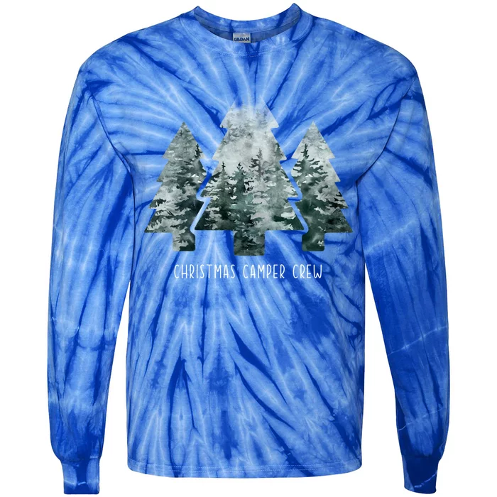 Christmas Camper Crew Christmas Tree Forest Cozy Season Cute Gift Tie-Dye Long Sleeve Shirt