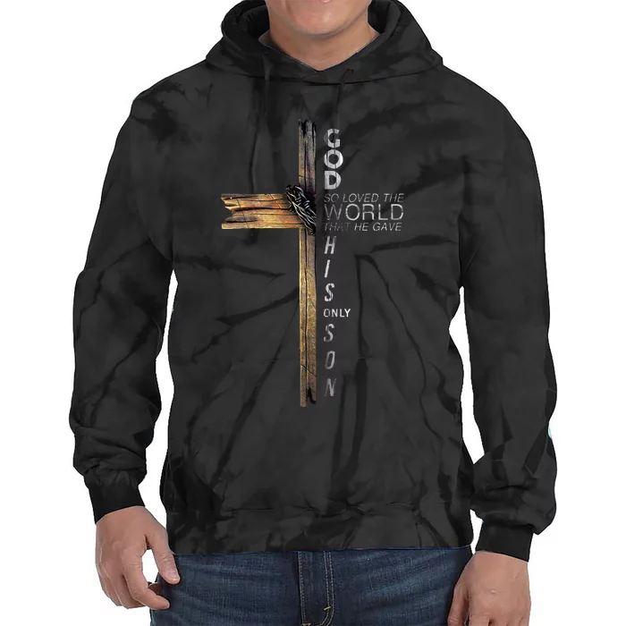 Christ Cross Christian 9 John 316 Tie Dye Hoodie