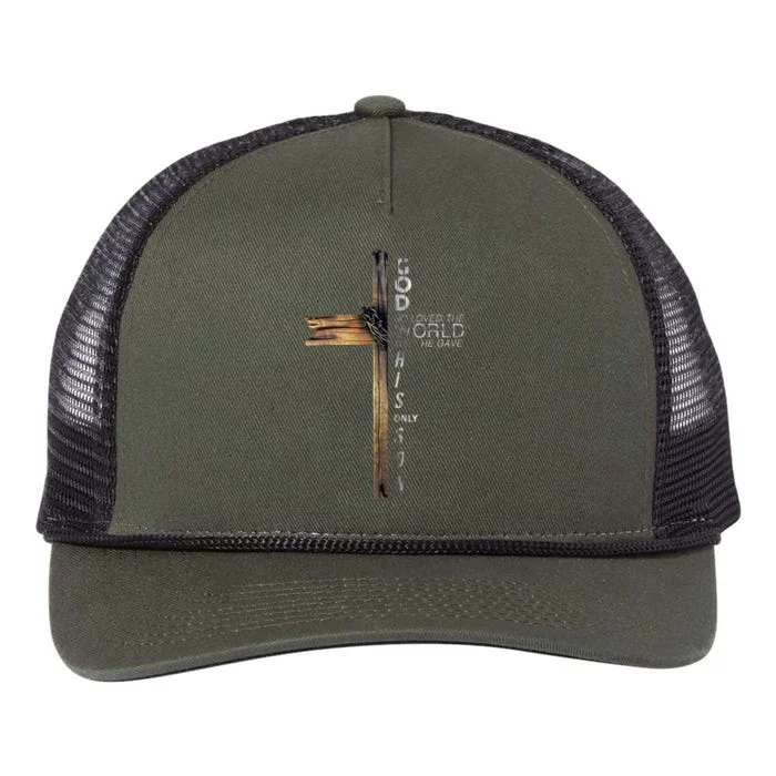 Christ Cross Christian 9 John 316 Retro Rope Trucker Hat Cap