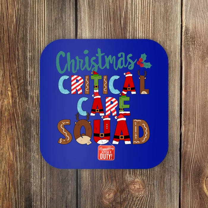 Christmas Critical Care Squad Nurse Tech And Aide Assistant Er Gift Coaster