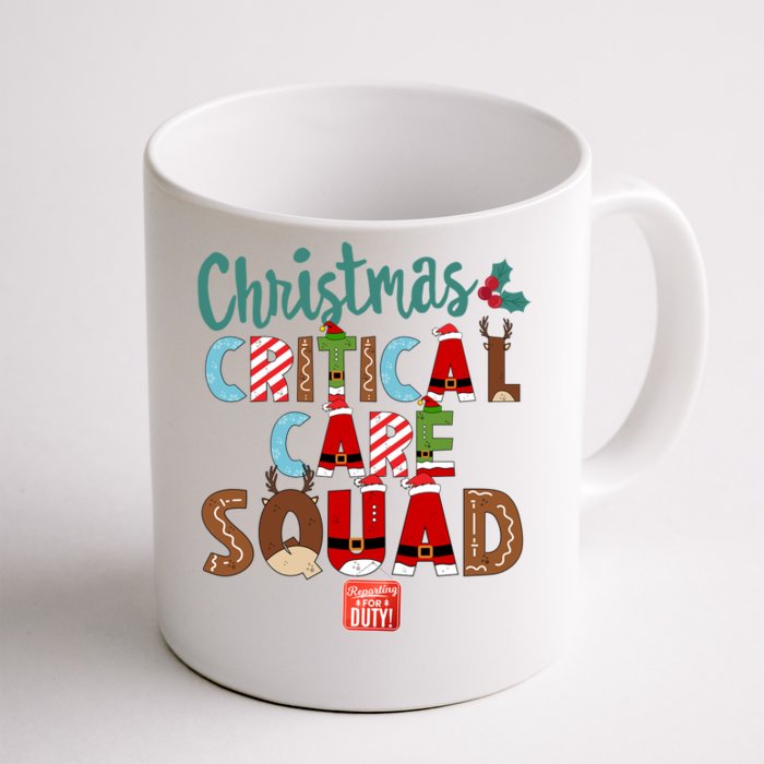 Christmas Critical Care Squad Nurse Tech And Aide Assistant Er Gift Front & Back Coffee Mug