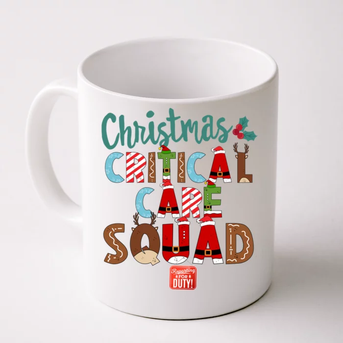 Christmas Critical Care Squad Nurse Tech And Aide Assistant Er Gift Front & Back Coffee Mug