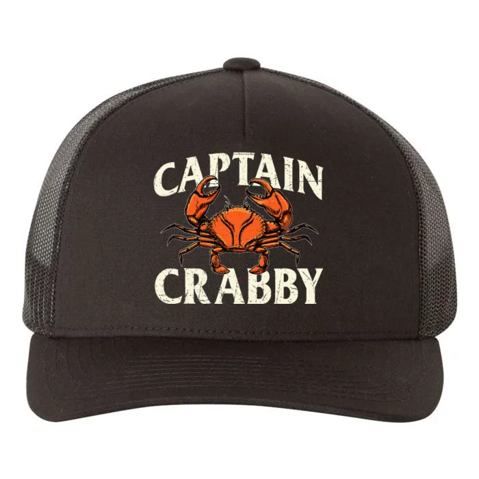 Captain Crabby Crustacean Crabber Crabbing Seafood Lover Yupoong Adult 5-Panel Trucker Hat