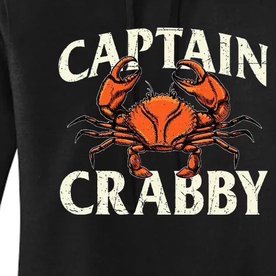 Captain Crabby Crustacean Crabber Crabbing Seafood Lover Women's Pullover Hoodie