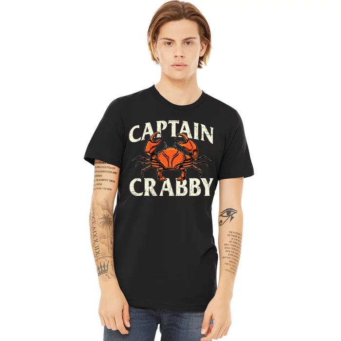 Captain Crabby Crustacean Crabber Crabbing Seafood Lover Premium T-Shirt