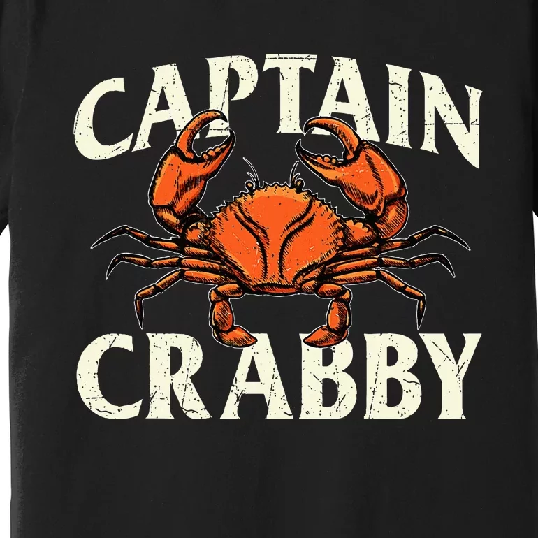 Captain Crabby Crustacean Crabber Crabbing Seafood Lover Premium T-Shirt