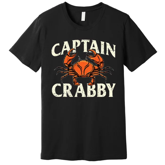 Captain Crabby Crustacean Crabber Crabbing Seafood Lover Premium T-Shirt