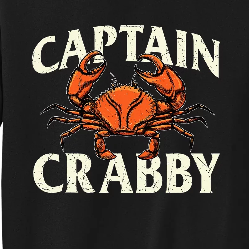 Captain Crabby Crustacean Crabber Crabbing Seafood Lover Tall Sweatshirt