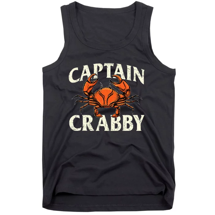 Captain Crabby Crustacean Crabber Crabbing Seafood Lover Tank Top