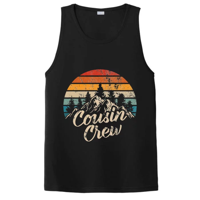 Cousin Crew Camping Outdoor Sunset Summer Camp Performance Tank