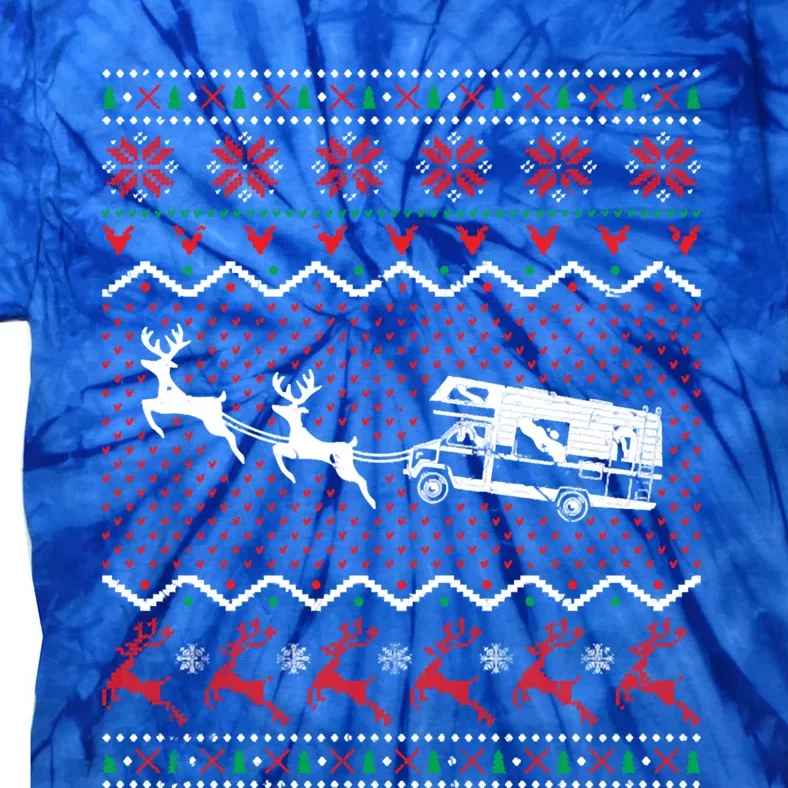 Christmas Camping Camper Ugly Christmas Sweater Gift Tie-Dye T-Shirt