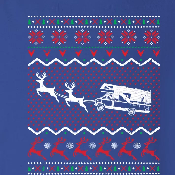 Christmas Camping Camper Ugly Christmas Sweater Gift Toddler Long Sleeve Shirt