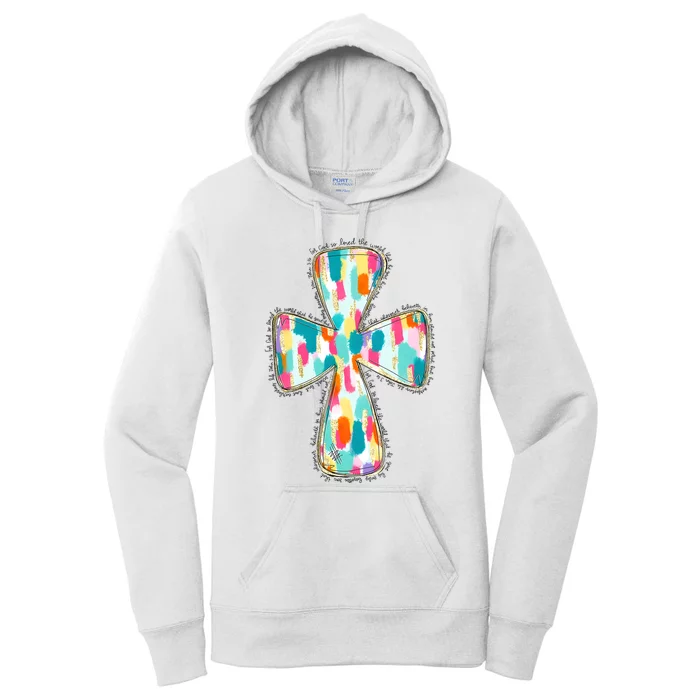 Christian Colorful Cross Easter Day Women's Pullover Hoodie