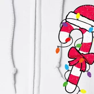 Christmas Candy Cane Santa Xmas Full Zip Hoodie