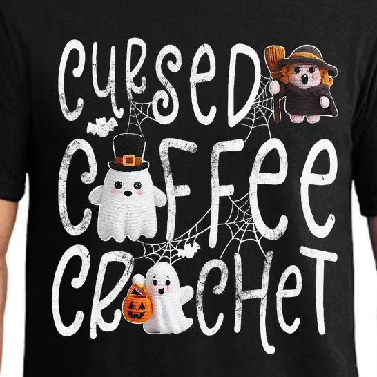 Cursed Coffee & Crochet Knitting & Crocheting For Halloween Pajama Set