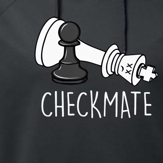 Chess Checkmate Chess Player King Pawn Performance Fleece Hoodie