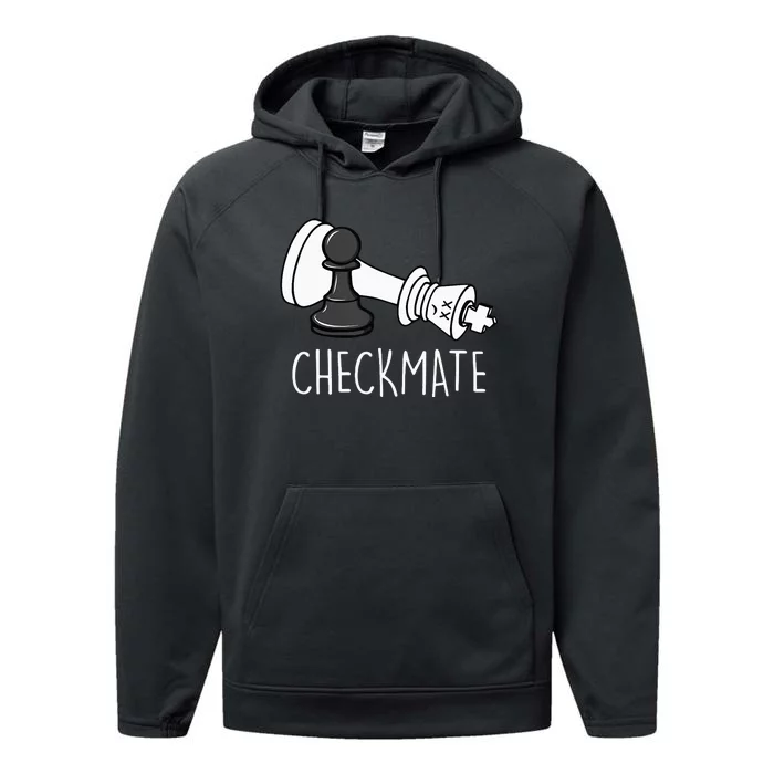 Chess Checkmate Chess Player King Pawn Performance Fleece Hoodie