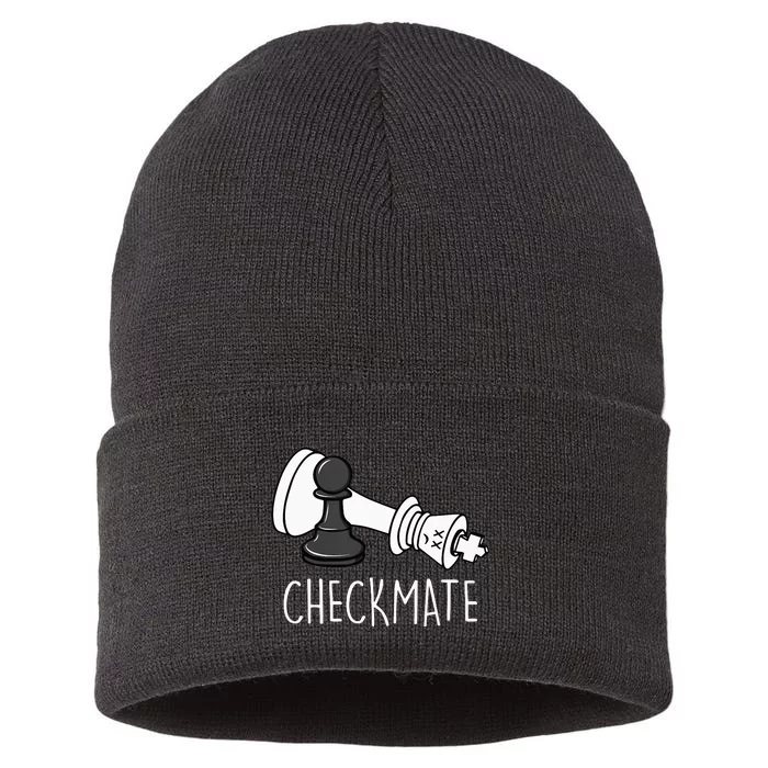 Chess Checkmate Chess Player King Pawn Sustainable Knit Beanie