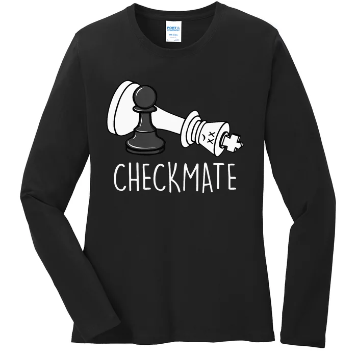 Chess Checkmate Chess Player King Pawn Ladies Long Sleeve Shirt