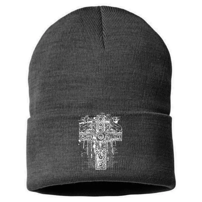 Celtic Cross Sustainable Knit Beanie