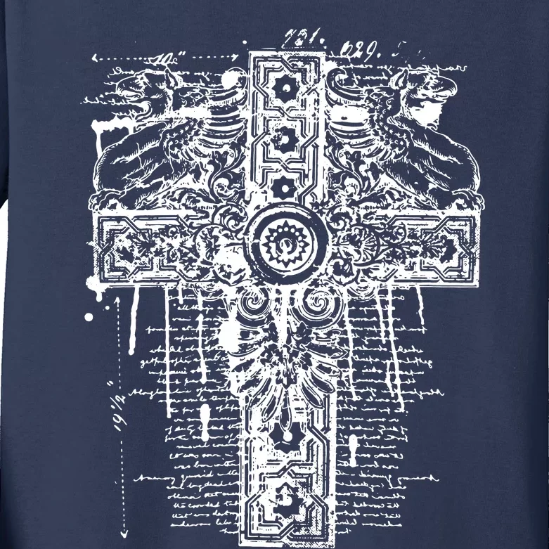 Celtic Cross Kids Long Sleeve Shirt