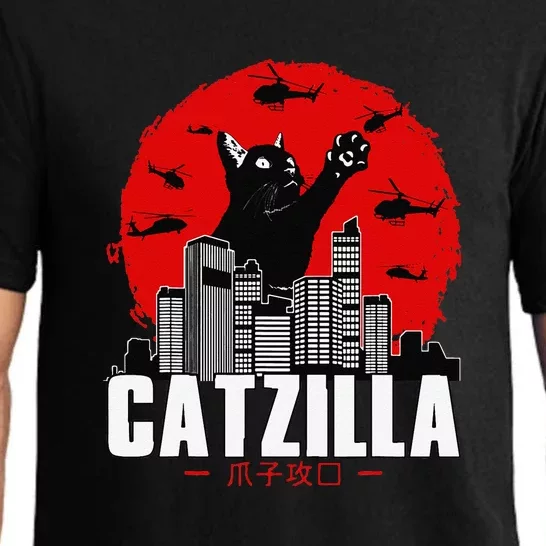 Catzilla Cute Cat Stuff For Cat Lover Funny Animal Pajama Set