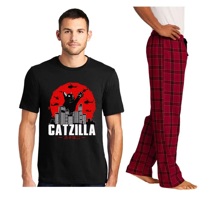 Catzilla Cute Cat Stuff For Cat Lover Funny Animal Pajama Set