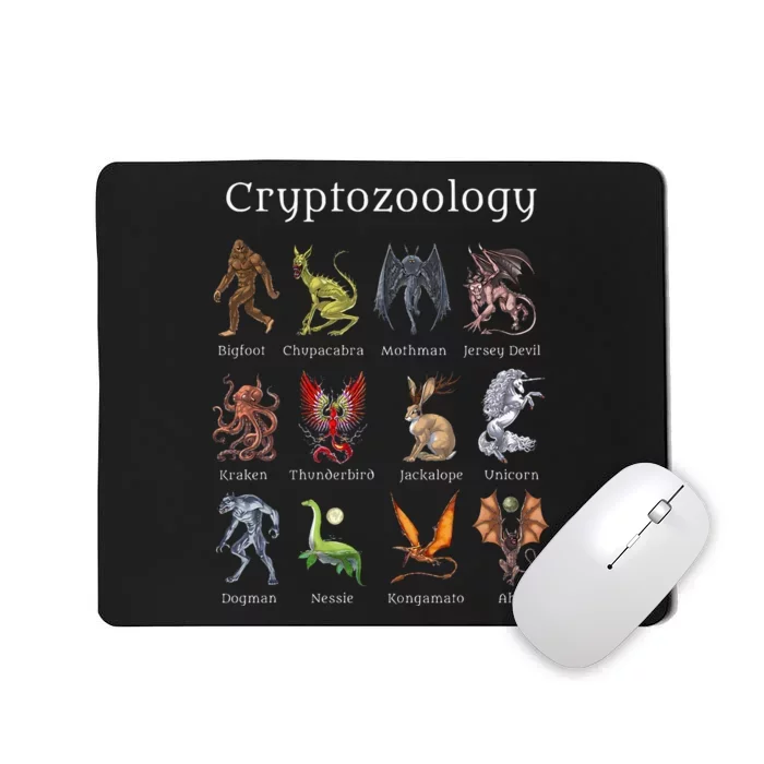 Cryptozoology Cryptid Creatures Fantasy Mythical Monsters Mousepad