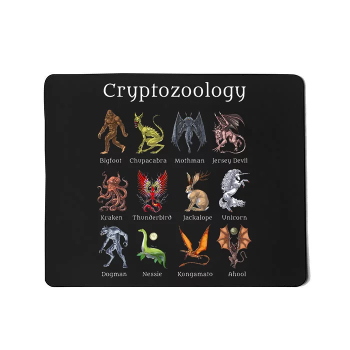 Cryptozoology Cryptid Creatures Fantasy Mythical Monsters Mousepad