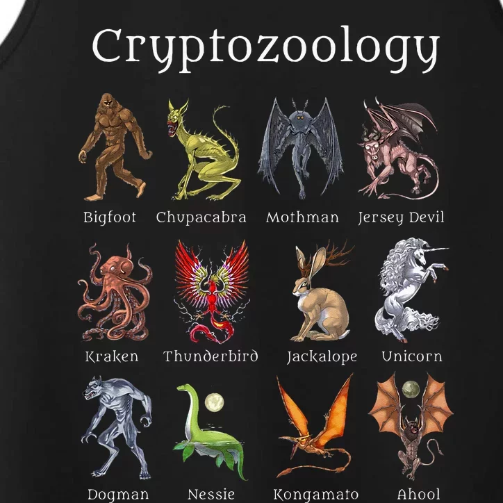 Cryptozoology Cryptid Creatures Fantasy Mythical Monsters Performance Tank