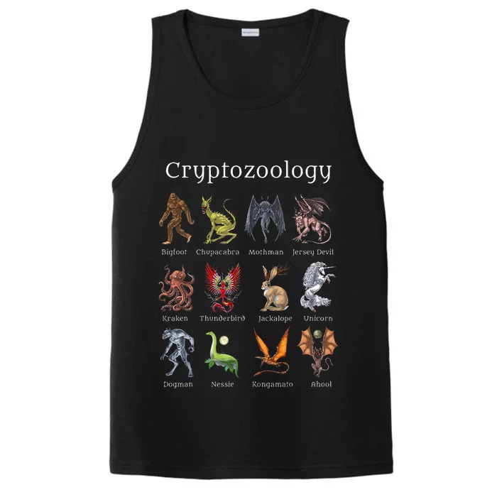 Cryptozoology Cryptid Creatures Fantasy Mythical Monsters Performance Tank