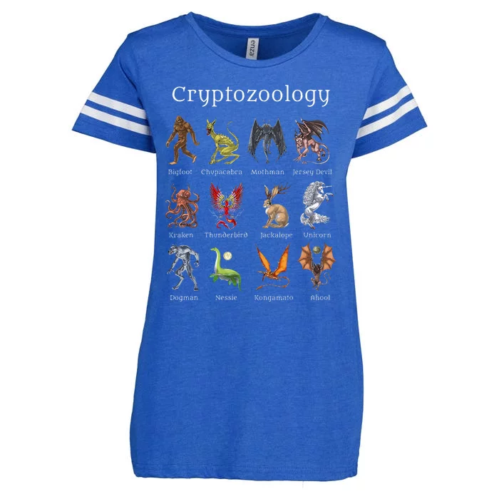 Cryptozoology Cryptid Creatures Fantasy Mythical Monsters Enza Ladies Jersey Football T-Shirt