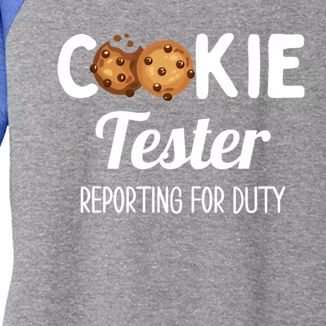 Christmas Chocolate Chip Cookie Tester Reporting For Duty Gift Women's Tri-Blend 3/4-Sleeve Raglan Shirt