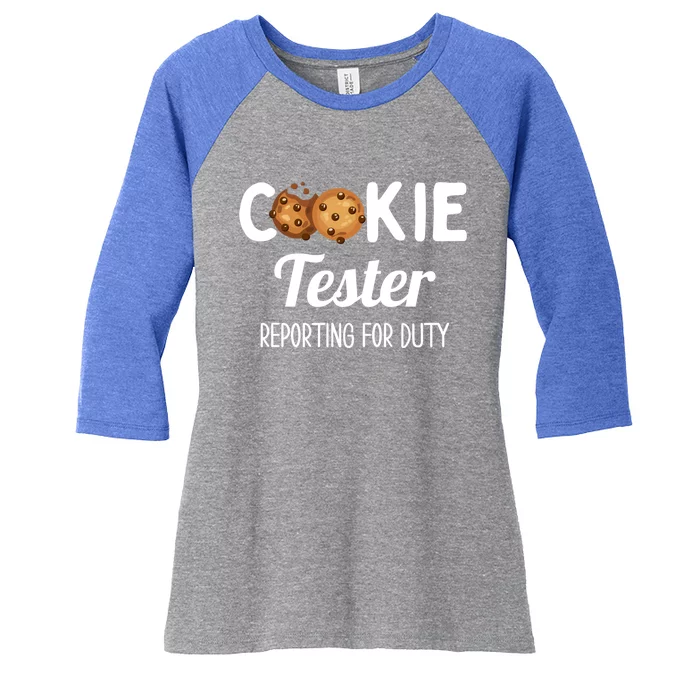 Christmas Chocolate Chip Cookie Tester Reporting For Duty Gift Women's Tri-Blend 3/4-Sleeve Raglan Shirt