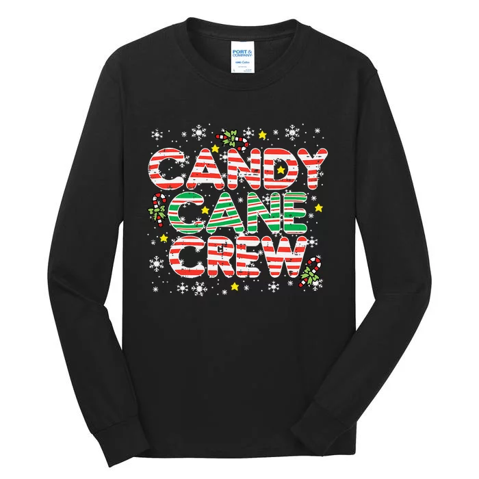 Candy Cane Crew Christmas Squad Matching Family Friends Kids Tall Long Sleeve T-Shirt