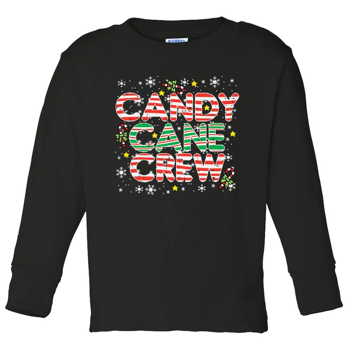 Candy Cane Crew Christmas Squad Matching Family Friends Kids Toddler Long Sleeve Shirt