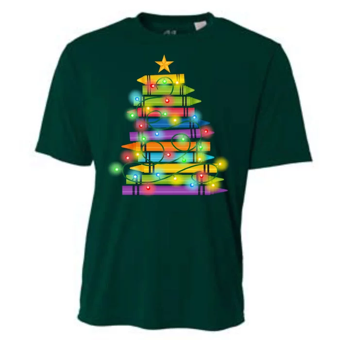 Christmas Colorful Crayons Holiday Cooling Performance Crew T-Shirt