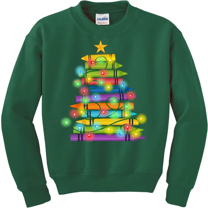 Christmas Colorful Crayons Holiday Kids Sweatshirt